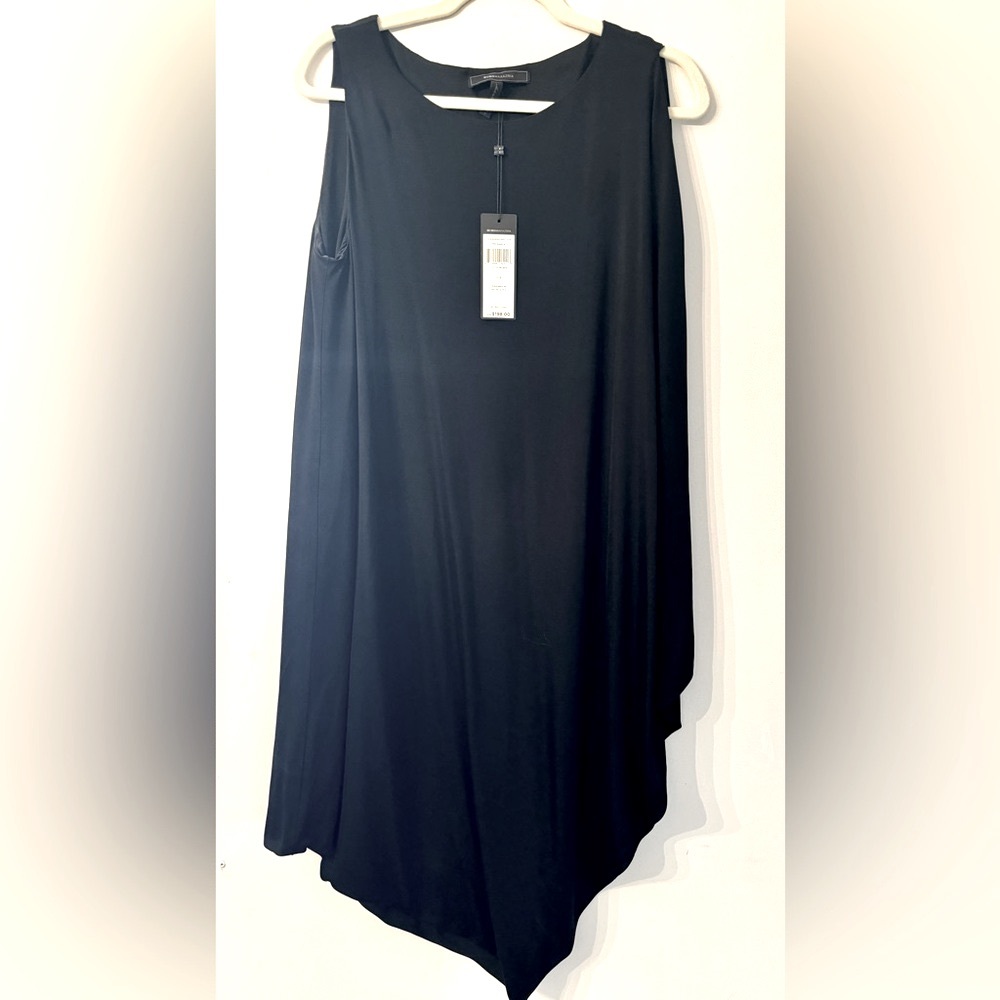 BCBG Asymmetrical Black Sleeveless Dress